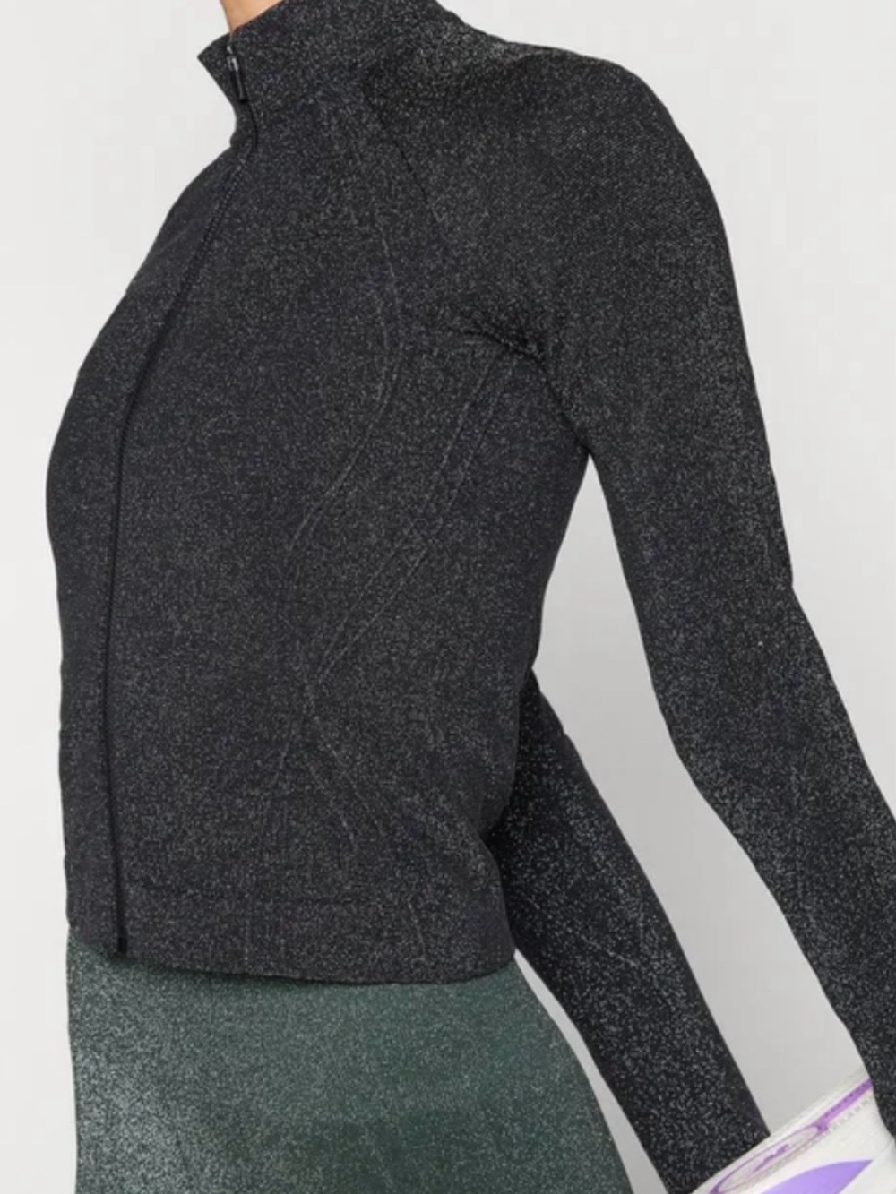 Fabletics Womens Black Speckled Full-Zip Active Jacket Size Small